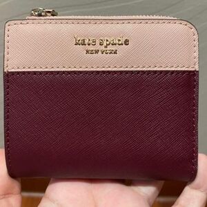 Kate Spade Maroon and Pale Pink Cameron Street Wallet